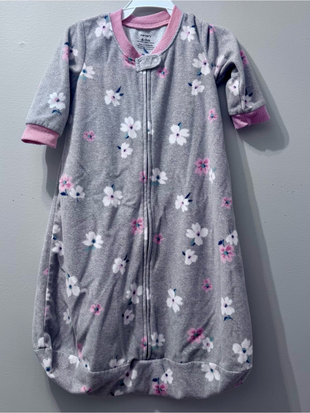 Carter's Baby Floral Sleep Sack  - Gray & Pink, Size 6-9M